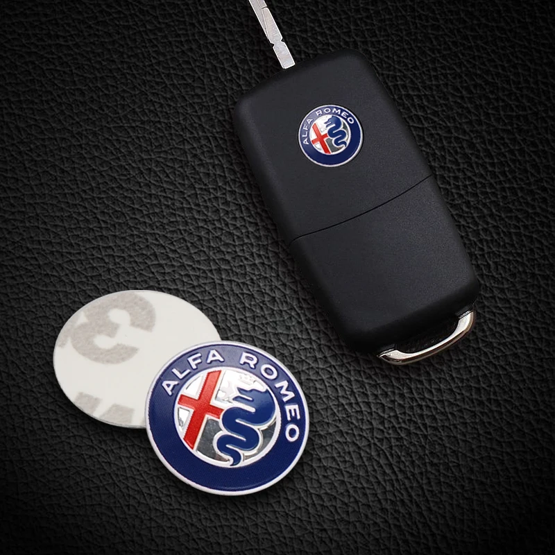 

10pcs 14mm Car Logo Key Fob Emblem air conditioner outlet Badge Sticker for ALFA ROMEO Mito 147 156 159 166 Giulietta Spider GT