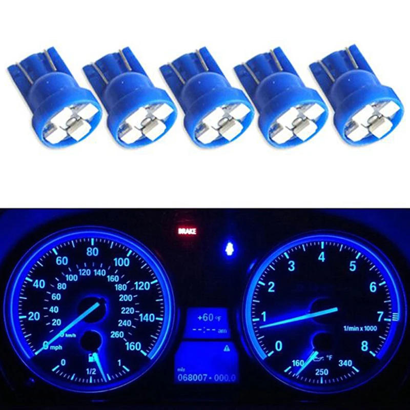 

5 PCS T10 Led Car Dashboard Light Instrument Wedge Gauge Reading Lamp Bulb
