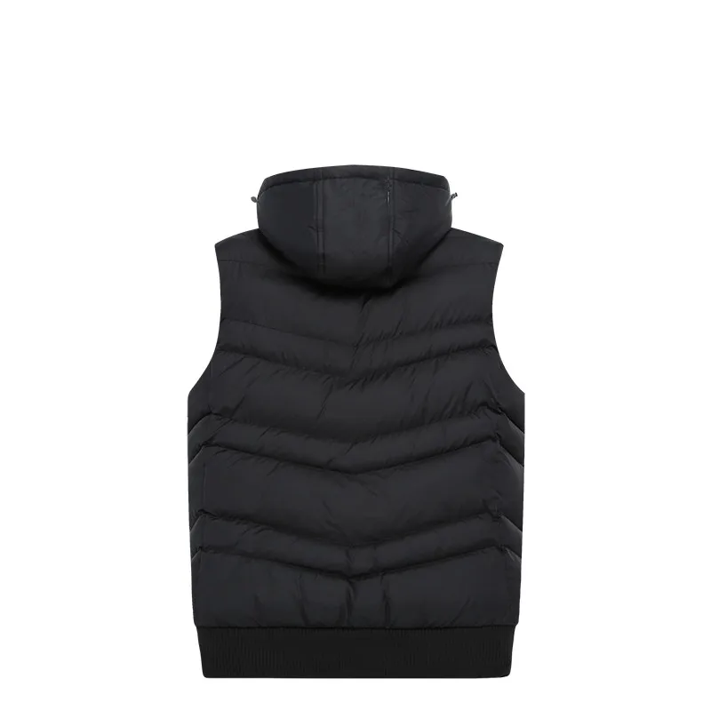 

Men Winter WaistcoatAutumn Winter Vest Men New Stylish Vest Hooded Casual CoatMen Warm Sleeveless Jacket Men Vest solid color