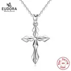 Ожерелье с крестом Eudora из серебра уникальная подвеска в виде креста пробы, ювелирные изделия из серебра 925 пробы, подарок на удачу для нее, CYD466