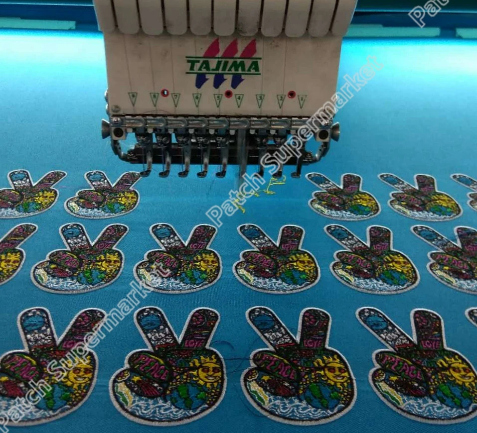 V знак победа рука хиппи мир и любовь символ Дэн Моррис Рок Панк Ретро пришить