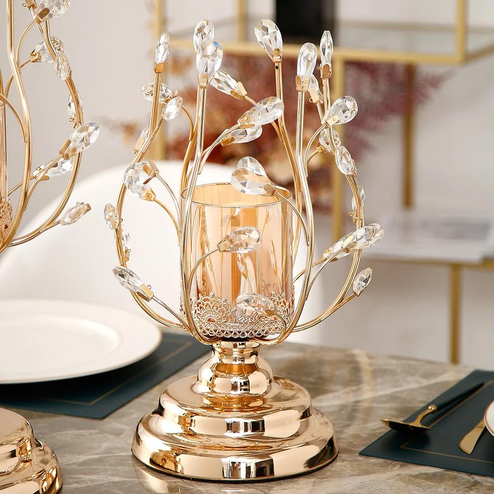 

Nordic Golden Metal Candle Holder Decorative Candlesticks Modern Wedding Centerpiece Home Living Room Decoration Accessories