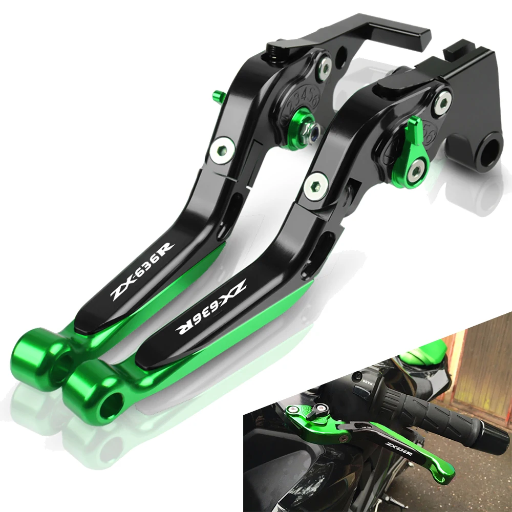 

For Kawasaki ZX636R ZX-636R 2005 2006 Motorcycle Racing Clutch Brake Lever Extendable Adjustable Handle Hand Grip Handlebar