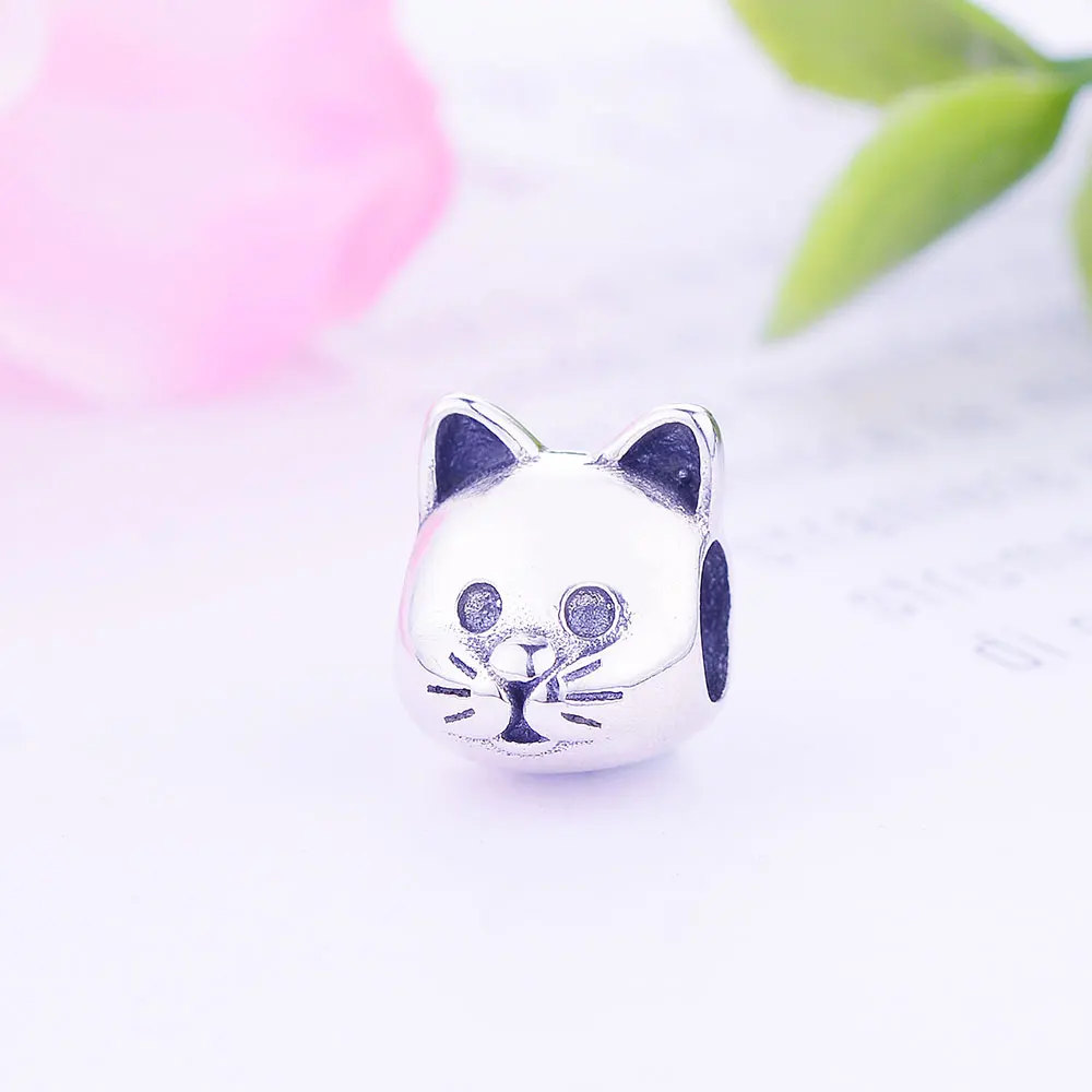 Браслет из стерлингового серебра 925 пробы с очаровательным котом и животным