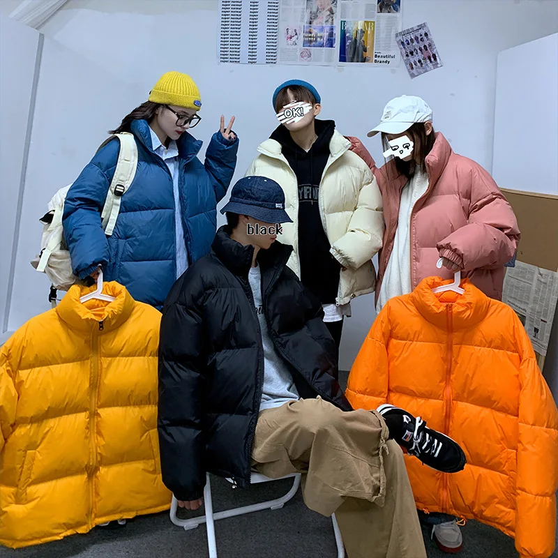 

E-BAIHUI Men Harajuku Colorful Bubble Coat Winter Jacket 2020 Mens Streetwear Hip Hop Parka Korean Black Clothes Puffer Jackets