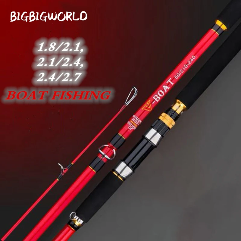 

BIGBIGWORLD 2 carbon tip Sea Boat Jigging Rod 1.8M 2.1M 2.4M 2.7M 2 Sections Carbon Fiber Saltwater Spinning Fishing Rod