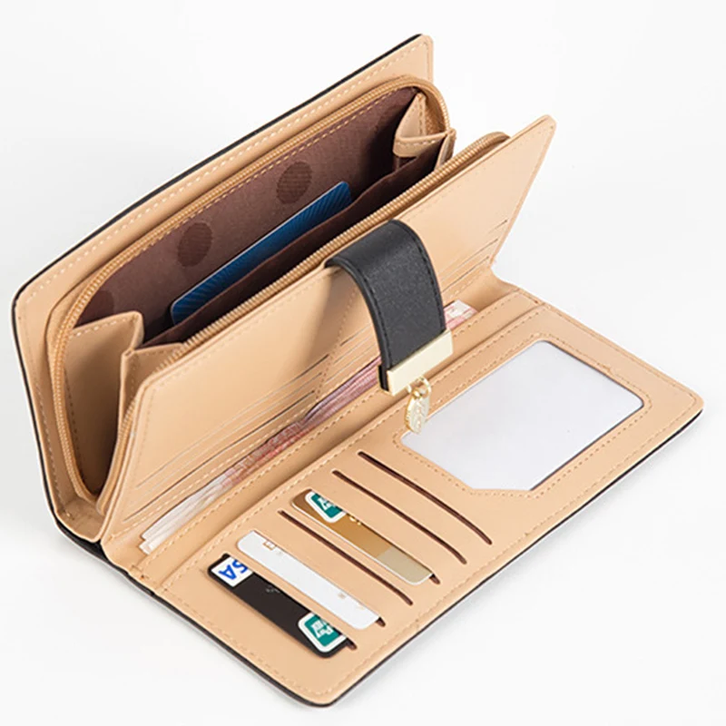 Женский кошелек Длинный сумка с золотыми полыми листьями Сумочка для женщин