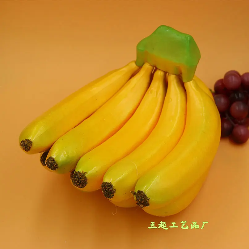 

Simulation Bunch Bananas Artificial Fruit Squishy Fake Plastic Toy Paintings Storefront Bakery Kitchen Pretend Props Decoration