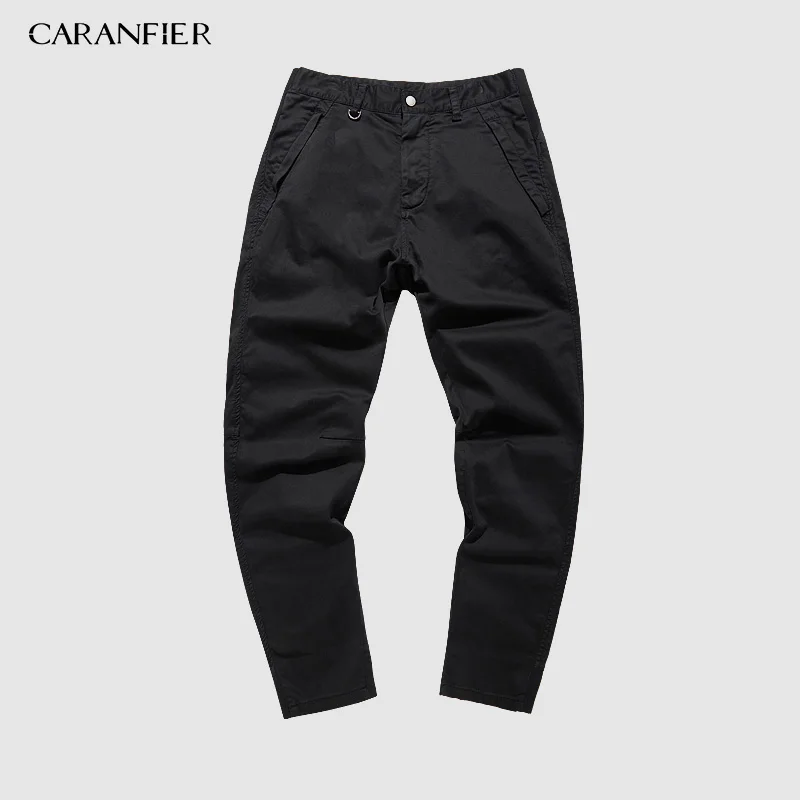 CARANFIER/2019 Брендовые повседневные брюки мужские новые осенние облегающие модные