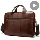 Деловая сумка на плечо для мужчин, сумочка из натуральной кожи, портфель для ноутбука, дорожный мессенджер, винтажный офисный тоут А4