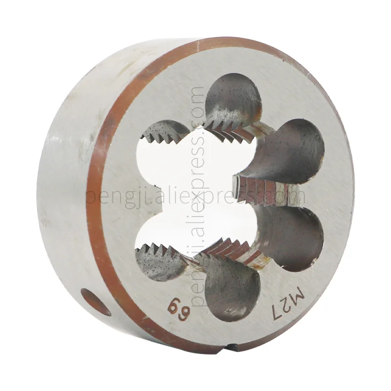

HSS 27mm X 3 Metric Right Hand Round Die, Machine Thread Die M27 X 3mm Pitch for Mold Machining, Alloy Steel Material.