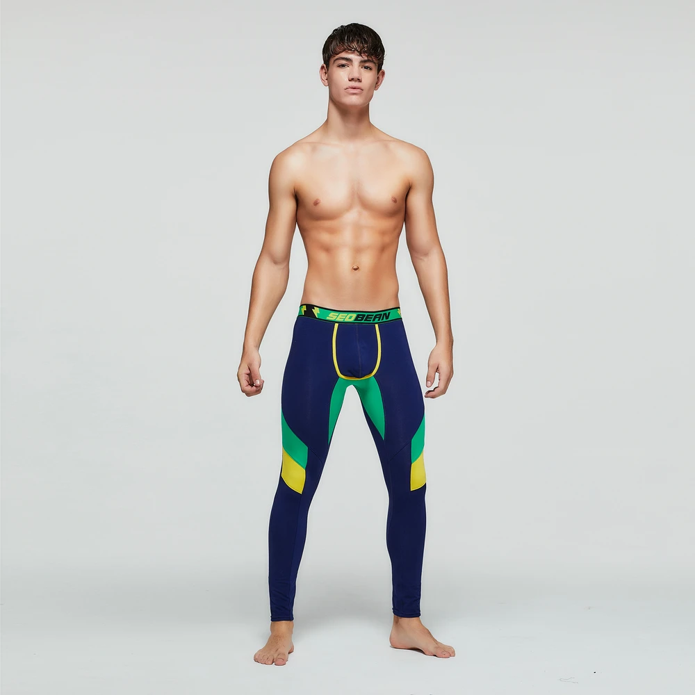 Мужские термальные гибкие эластичные теплые леггинсы спортивная одежда модные