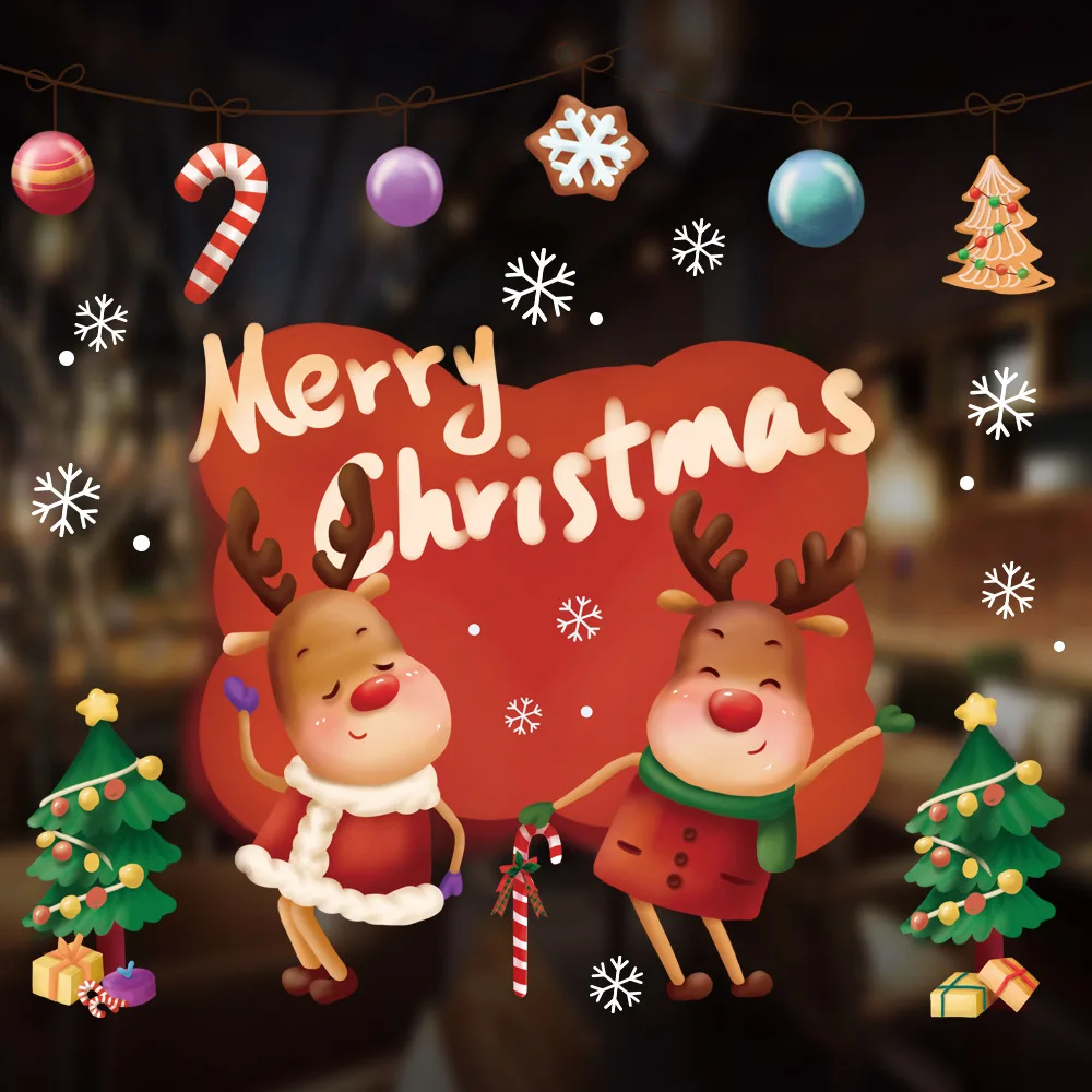 Рождественские наклейки на стекло и окно Электростатическая наклейка сделай сам