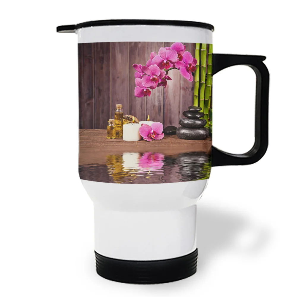 Спа камень цветок Бамбук путешествия кофейная кружка с защитой от проливания