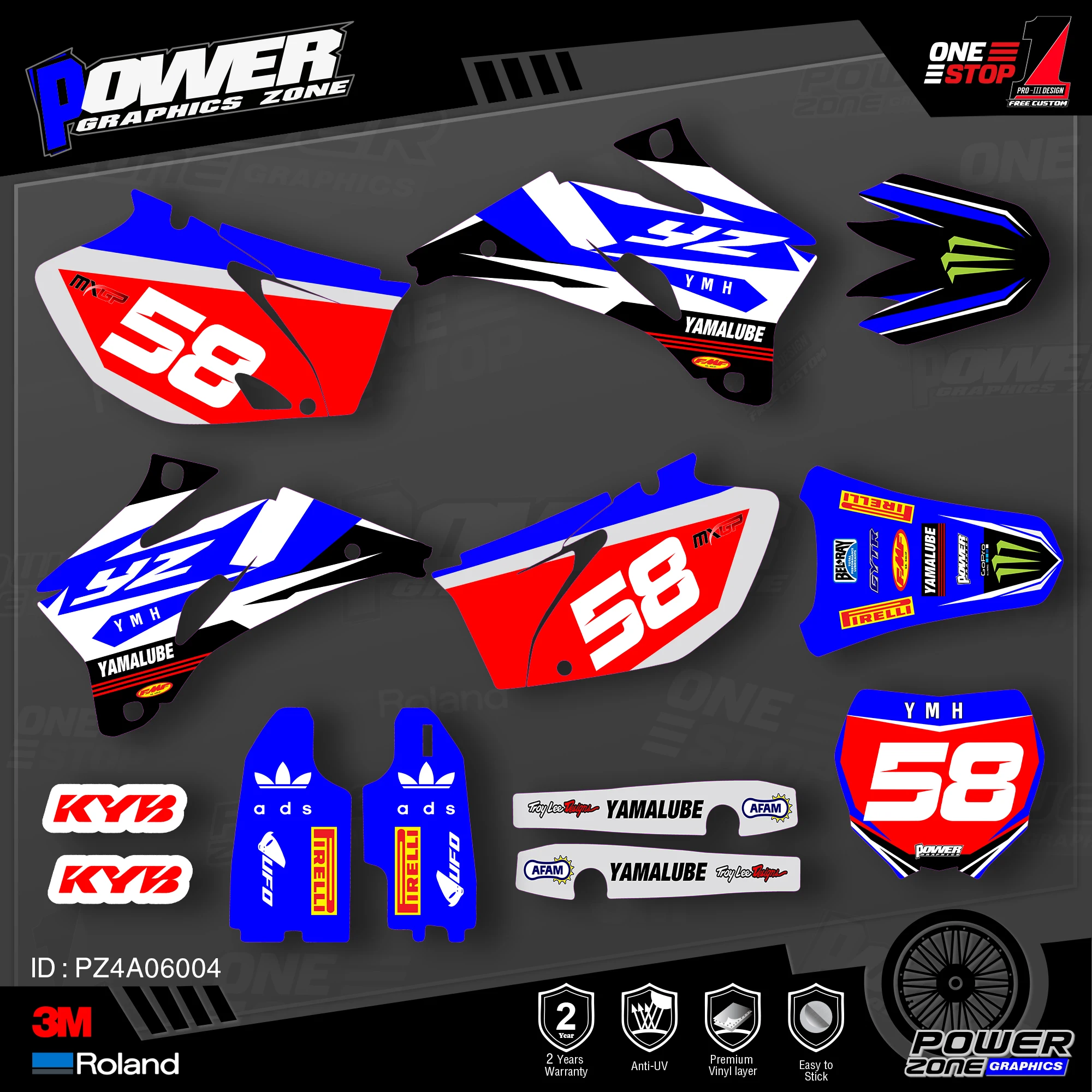 PowerZone на заказ футбольной команды графика фоны наклейки 3м комплект для YAMAHA 2006 09