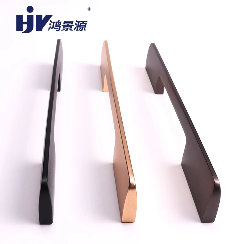 

HJY Aluminum Dresser Drawer Pulls Wardrobe Door Handles Black/Gold Kitchen Cabinet Handles Furniture Hardware Hole 128mm A153