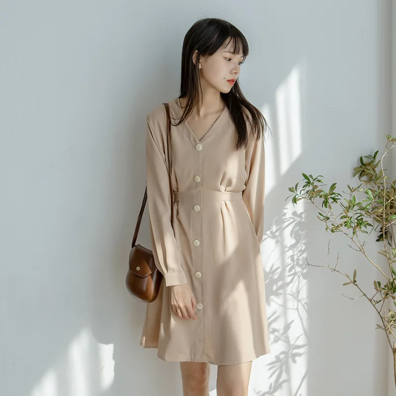 

JCHB 2021 Spring Summer Dress Woman Black Korean Dresses for Women Elegant Dress Female Long Sleeve Vestido De Mulher Pph3503
