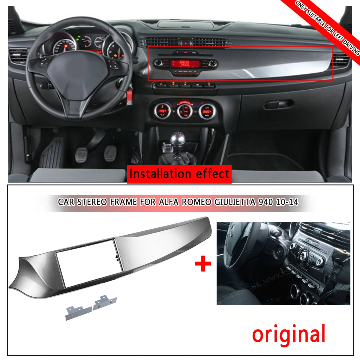 2 DIN рамка автомобиля CD стерео фасции для Alfa Romeo Giulietta 940 2010- левый руль стерео Установка отделка Панель рамка Комплект