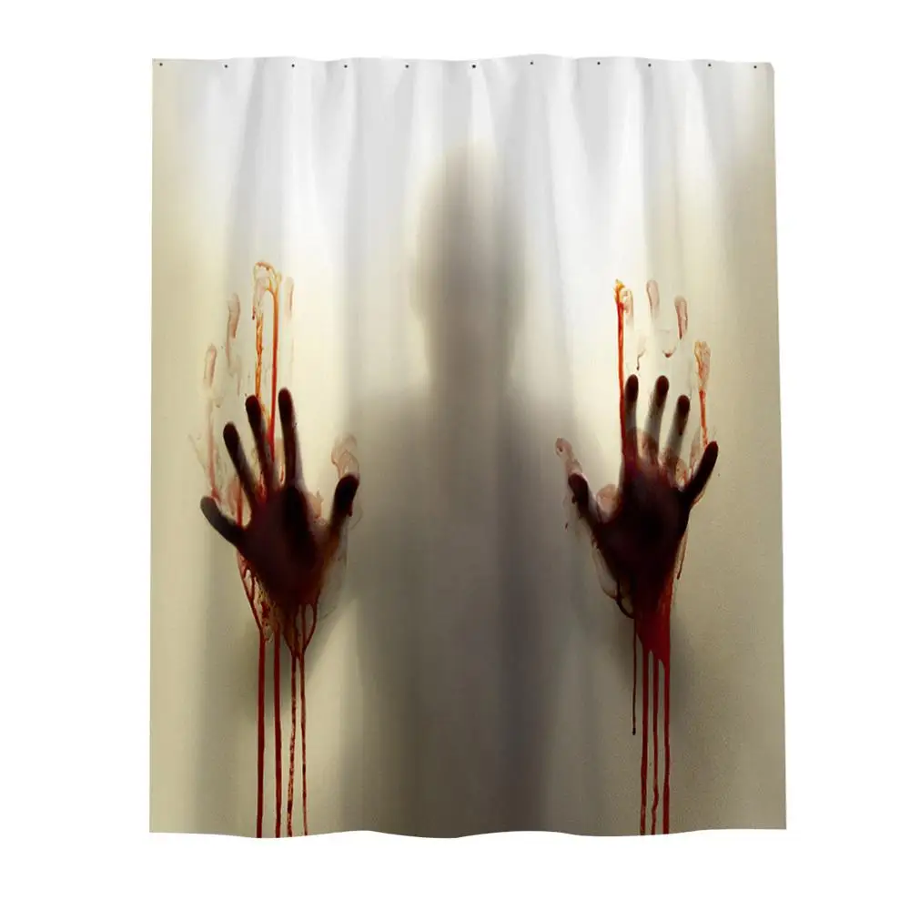 Страшная 3D занавеска для душа на Хэллоуин с изображением крови