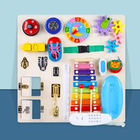 montessori wooden busyboard baby toys for children busy learning board games sensory kids activity locks for babies gifts
