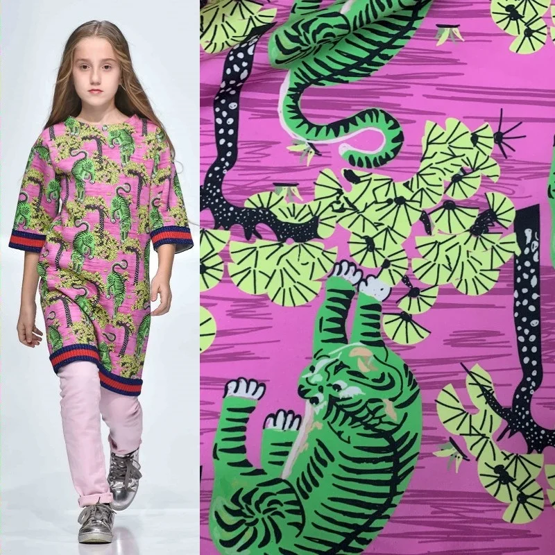 Индивидуальная итальянская брендовая Тигровая цифровая печать модная ткань