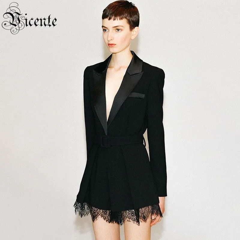 VC 2020 Бесплатная доставка новое модное кружевное лоскутное платье с поясом