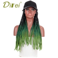 difei synthetic female long dirty braid hat wig hollow color braid cosplay wig african dirty braid heat resistant wig