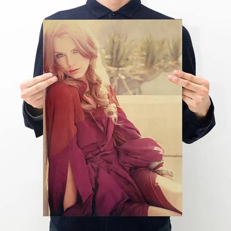 Красивая женщина музыка ПЕВЕЦ звезда поп постер искусство картина маслом