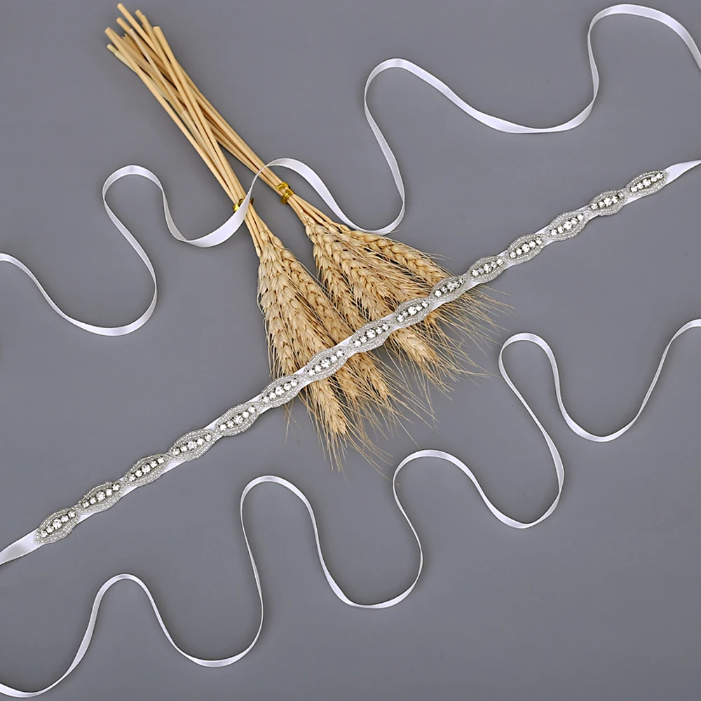 S102 ручная работа серебряные стразы свадебные Ремни Аксессуары для платья