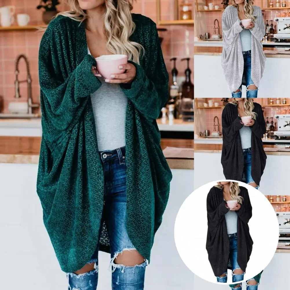 

Кардиган свободного кроя с карманами и рождественским принтом