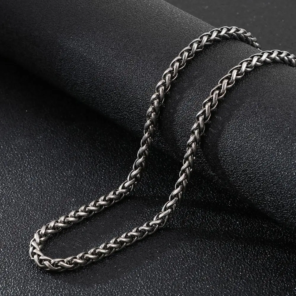 KALEN Vintage Stainless Steel 65cm Whip Chain Necklace Men Brushed Link Biker Jewelry Accessories | Украшения и аксессуары