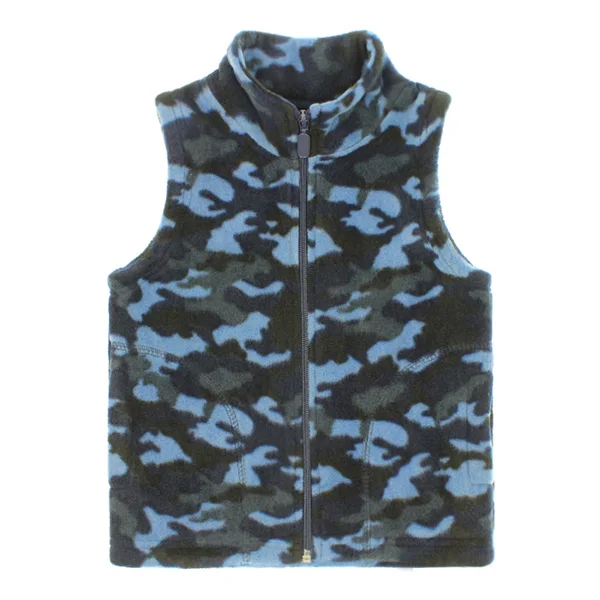 Blue camouflage SVELTE/детский Камуфляжный флисовый жилет для мальчиков; шерстяной флисовый жилет с Аргайлом; одежда для весны, осени и зимы - Цвет: Blue camouflage