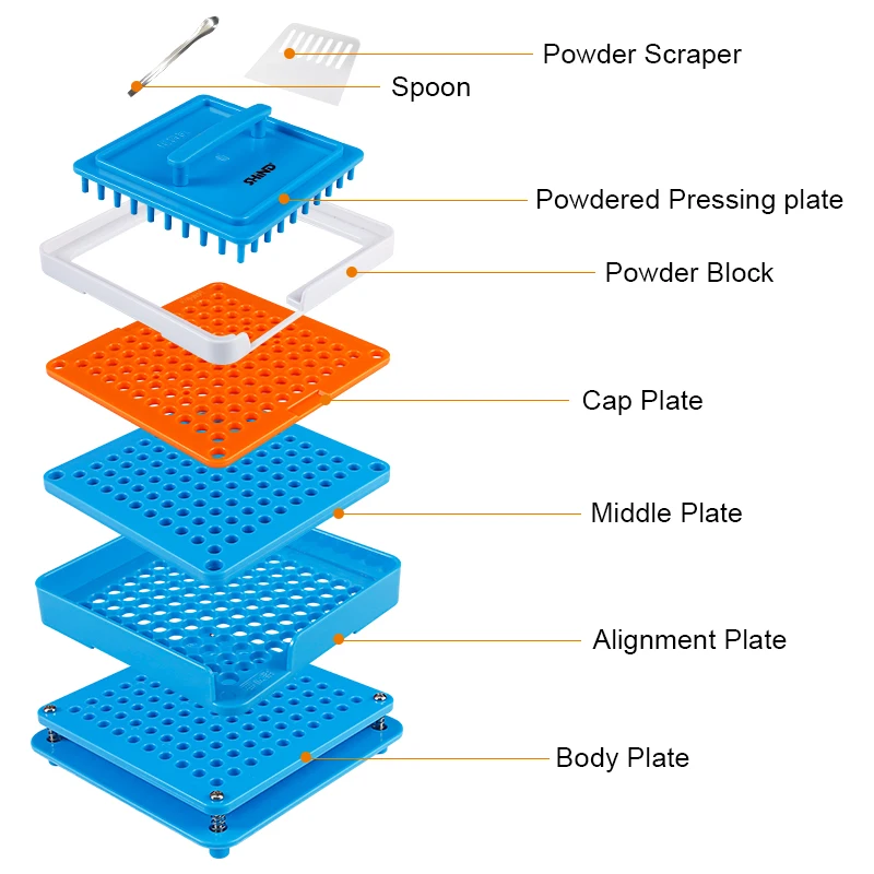 

100 Holes Size 000 Capsule Filler ABS Manual Powder Filling Plate