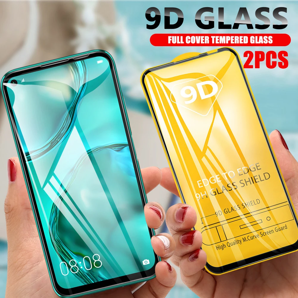 Защитное стекло 9D для Huawei P40 P30 P20 Lite Pro P Smart 2019 Y7A Y9A Y6P 2020 2 шт.|Защитные стёкла и
