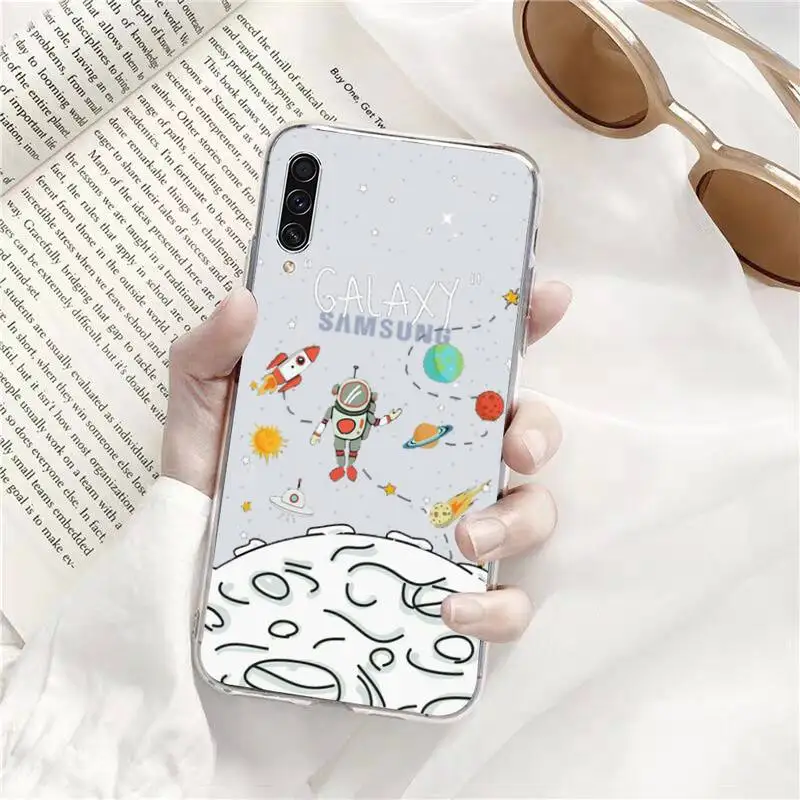 

Star Astronaut Phone Cases Transparent Clear For Samsung Galaxy A71 A21s S8 S9 S10 plus note 20 ultra