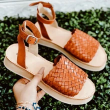 2021 Summer New Women's Sandals Tide Woven Soft Soled Beach Shoes Fashion Breathable Anti Slip Hot Sell Womens Sandals 5ke103