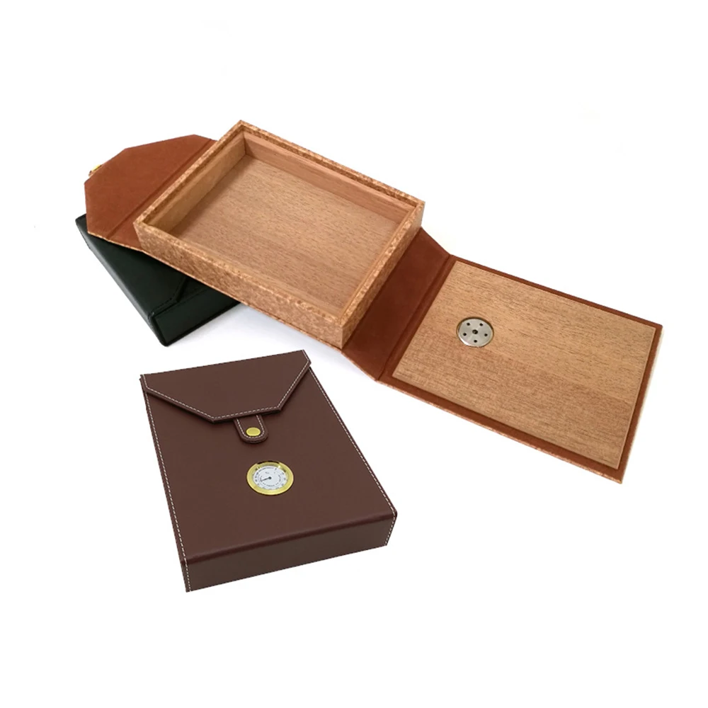 

Cedar Wood Travel Cigar Humidor Box With Humidifier Hygrometer Humidor Cigar Box Case Glass Humidors Fit 20-30 COHIBA Cigars
