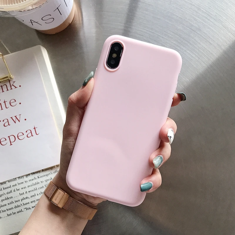 Ударопрочный силиконовый чехол из ТПУ для Apple iPhone 7 Plus 8 6 6s X XS Max XR 5 5S SE, задняя крышка 7 Plus 8, роскошные мягкие матовые цветные чехлы