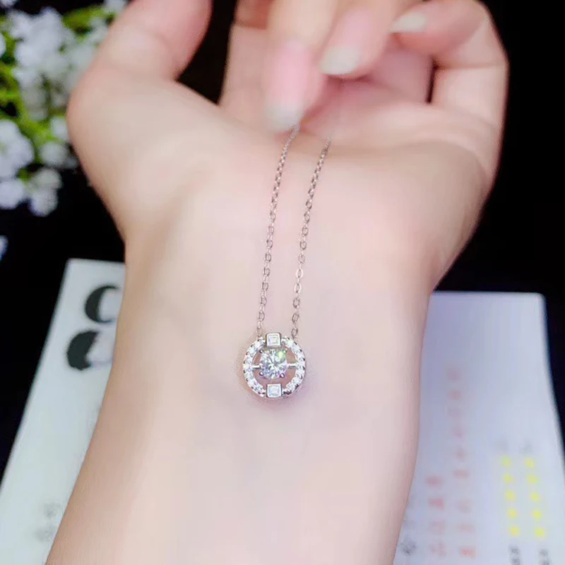 CoLife Jewelry 0.3ct D Color Moissanite Pendant for Young Girl 925 Silver Moissanite Necklace Pendant Birthday Gift for Woman