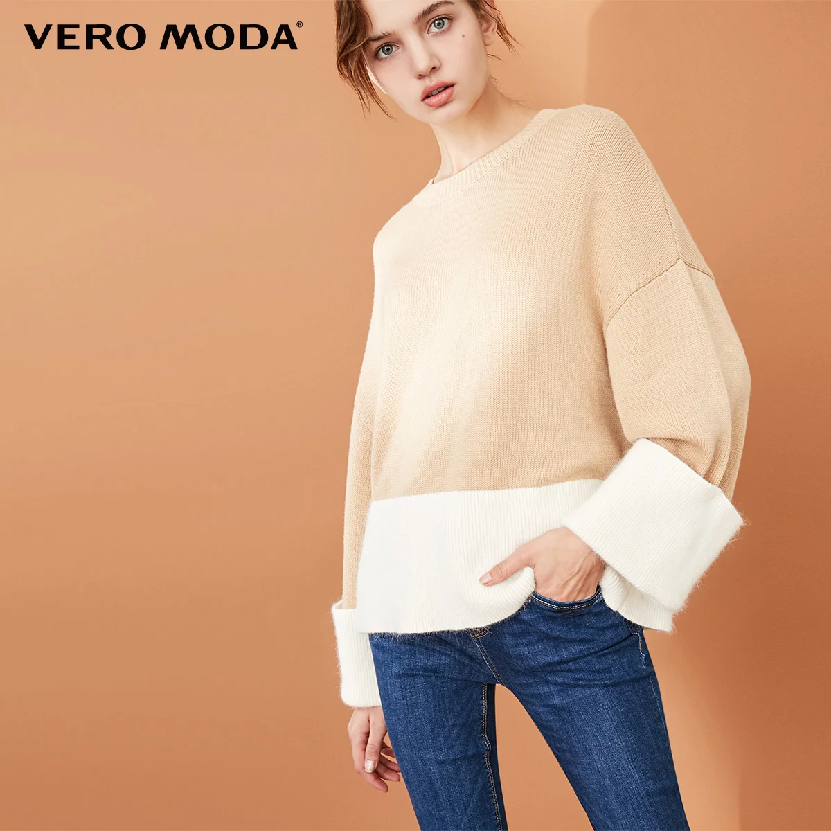 Vero Moda шерстяная вязаная с круглым вырезом из кроличьего меха | 318413578