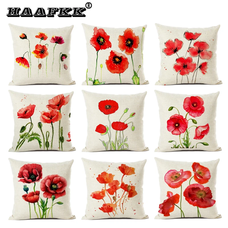 Наволочка для подушки с тропическим растением и зелеными листьями 45x45 см бежевая