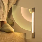 Светодиодный светильник для шкафа 3040 см, настенная лампа с пассивным ИК датчиком движения и USB-зарядкой, Беспроводные Ультратонкие алюминиевые ночники для спальни