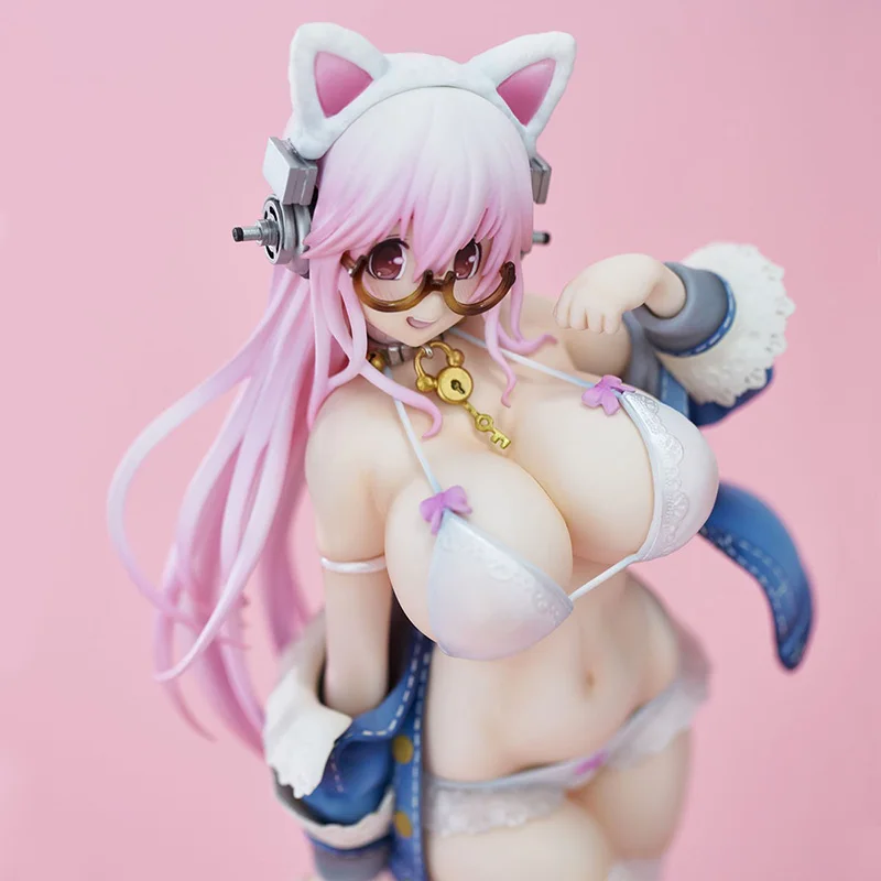 Anime Super Sonic Sonico White Cat Ver. PVC Action Figure Sexy Model Toys Collection Doll Gift | Игрушки и хобби