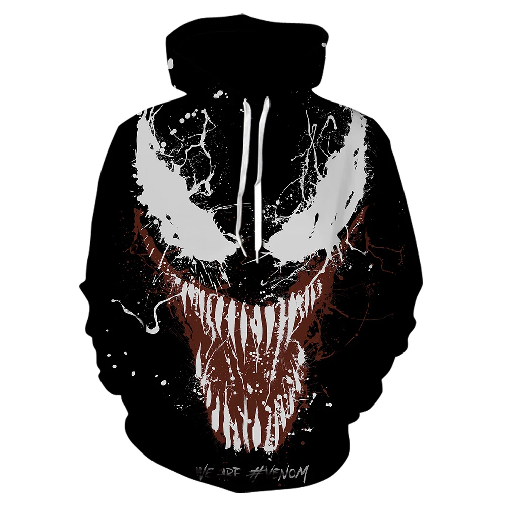 2019 venom Белая Мужская и Женская толстовка с 3D принтом длинным рукавом модная