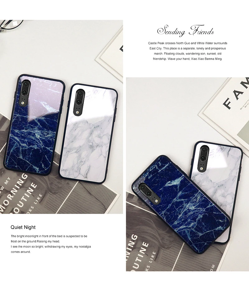Для samsung Galaxy A10 A20 A30 A50 A60 A70 A80 A90 чехол Мрамор Стекло жесткая накладка на заднюю панель для samsung A50 A70 A30 цветной чехол для телефона