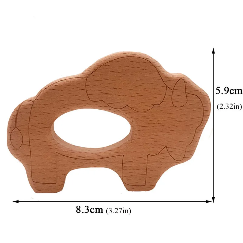 baby teether C837 Лидер продаж, детский Пищевой Деревянный прорезыватель, мультяшная собака в форме слона, Детские Прорезыватели для кормления, безопасные Прорезыватели для новорожденных, игрушки в подарок - Цвет: baby teether C837