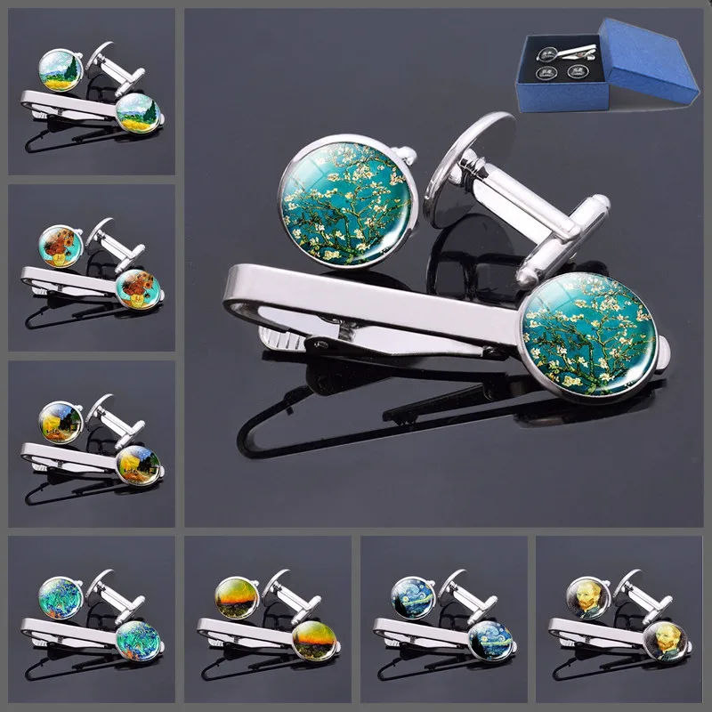 Модные мужские художественные украшения ручной работы набор запонок и зажимов