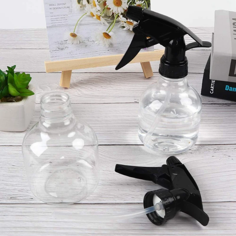 Пластик спрей бутылки 4 шт 8Oz пустая прозрачная бутылка с распылителем черной