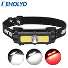 Ceholyd мини USB Перезаряжаемый светодиодный налобный фонарь XP-G Q5 головной легкий портативный налобный фонарь лампа белый и красный светильник