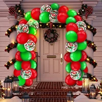 red and green christmas latex balloon set background wall arrangement garland arch balloon chain christmas party decoration